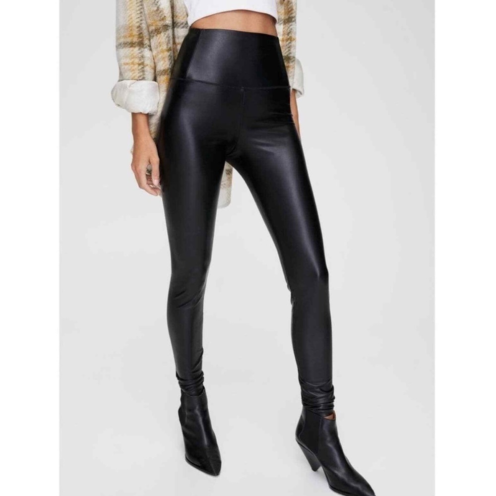Wilfred Free high waist black faux leather leggings